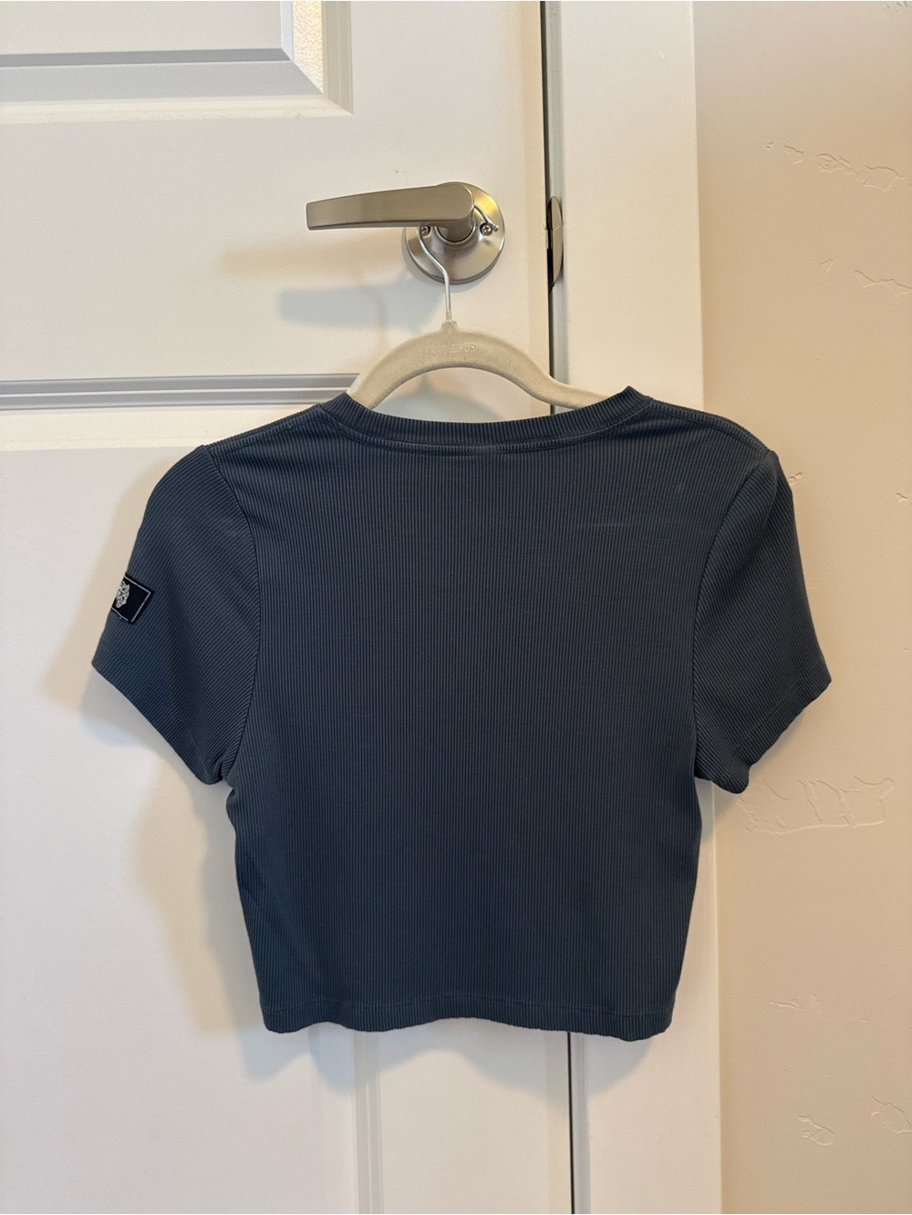 DarcSport Wolves Blue Ribbed Crop Tee - Picture 4 of 4